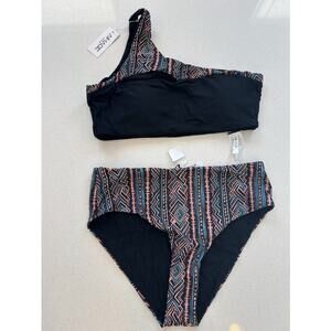 NWT Aztec design Aimage Swimsuit top and bottom size XL